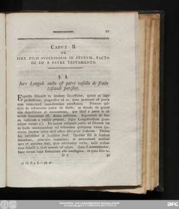Caput II. De Iure Filii Successoris In Feudum, Facto De Eo A Patre Testamento.