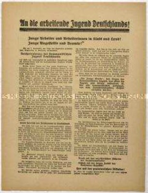 Aufruf der Reichskonferenz der Kommunistischen Jugend Deutschlands zur Revolution