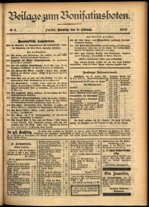Zweite Ausgabe vom Sonntag, den 09. Februar 1902.