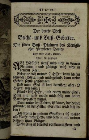 Der dritte Theil, Beicht- und Buß-Gebetter.