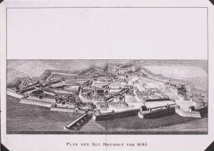 Plan von Dresden vor 1685