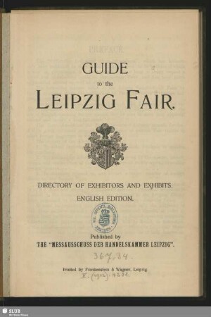 Guide to the Leipzig Fair : directory of exhibitors and exhibits