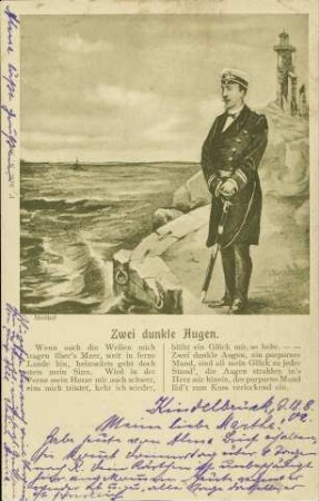 Zwei dunkle Augen. - Wenn auch die Wellen mich tragen [...]