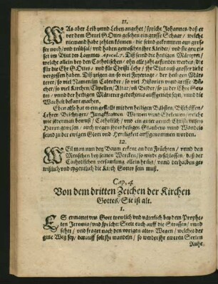Cap. 4. Von dem dritten Zeichen der Kirchen gottes/ Sie ist alt.