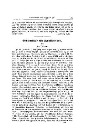 Simultanschule oder Konfessionsschule