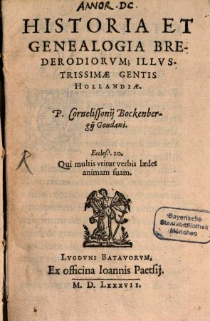 Historia et genealogia Brederodiorum