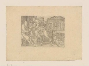 Der Samariter bezahlt den Herbergsbesitzer (Aldegrever, Der barmherzige Samariter, 1554, 4)