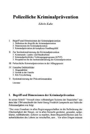 133-152, Polizeiliche Kriminalprävention