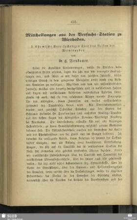 Mittheilungen aus der Versuchs-Station zu Wiesbaden
