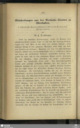 Mittheilungen aus der Versuchs-Station zu Wiesbaden