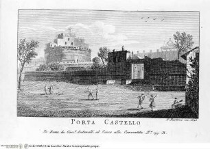 Nuova raccolta delle principali vedute antiche, e moderne dell'alma città di Roma e sue vicinanze / incise a bullino da Achille Parboni l'anno 1824 Roma, Giacomo Antonelli, letztes Jahr im Buch: 1829 - ca. 1830Porta Castello - Nuova raccolta delle principali vedute antiche ...