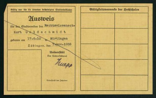 Studenten-Ausweiskarte
