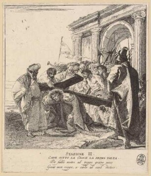 Jesus fällt zum ersten Mal unter dem Kreuz (3. Station des Kreuzwegs), aus der Folge "Via Crucis"