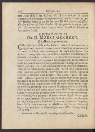 Observationum Physico - Medicarum Academiae Caesareo-Leopoldinae Naturae Curiosorum. Centuria II.
