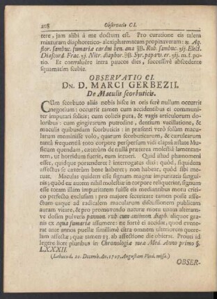 Observationum Physico - Medicarum Academiae Caesareo-Leopoldinae Naturae Curiosorum. Centuria II.