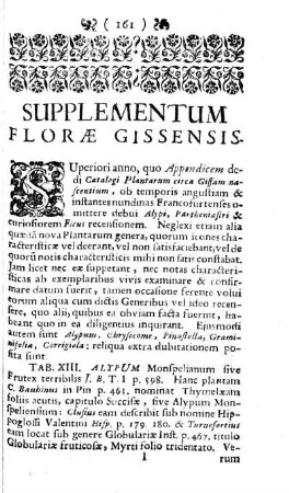 SUPPLEMENTUM FLORAE GISSENSIS.