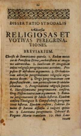 Dissertatio de Peregrinationibus religiosis