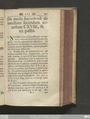 [Tit. XVIII.] De modo succedendi ab intestato secundum novellam CXVIII, & ex pactis.