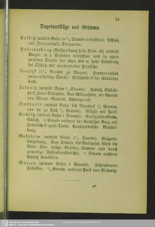 Tagesausflüge aus Grimma