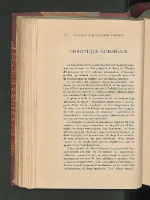 Chronique Coloniale.