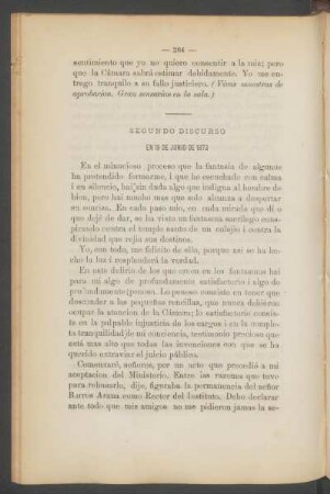 Segundo discurso en 19 de Junio de 1873