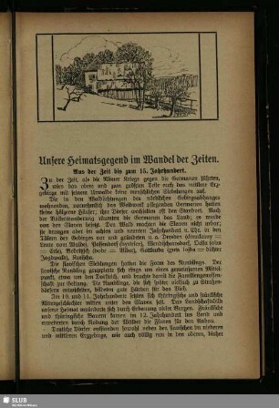 Unsere Heimatsgegend im Wandel der Zeiten
