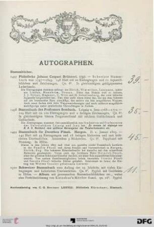 Autographen. (Nr. 1497-1680)