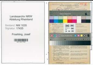 Entnazifizierung Josef Froehling , geb. 01.06.1912 (Steiger)