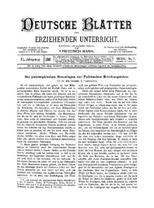 Die philosophischen Grundlagen der Fichteschen Erziehungslehre