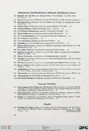 Miniaturen, Emailmalereien, Schmuck, Kleinkunst, Dosen (Nr. 140-176)