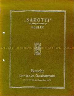 Geschäftsbericht für das Jahr 1927 - Sachkonvolut