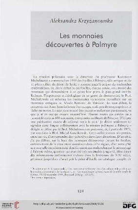 42: Les monnaies découvertes à Palmyre
