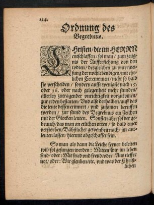 Ordnung des Begrebnus.