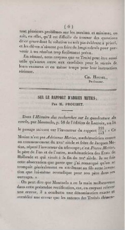 Sur le rapport d'Adrien Metius.