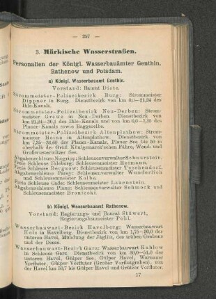 a) Königl. Wasserbauamt Genthin.