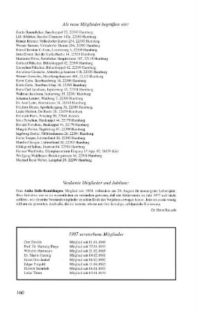 Neue Mitglieder, Ehrenmitglieder
