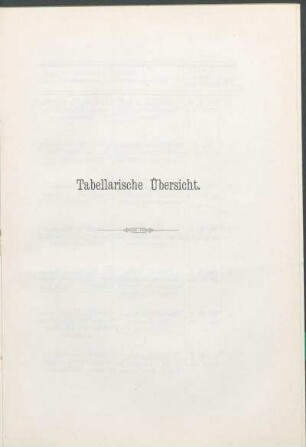 Tabellarische Übersicht.