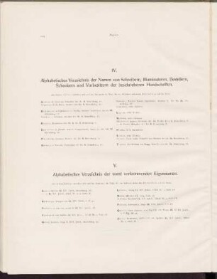 V. Alphabetisches Verzeichnis der sonst vorkommenden Eigennamen.