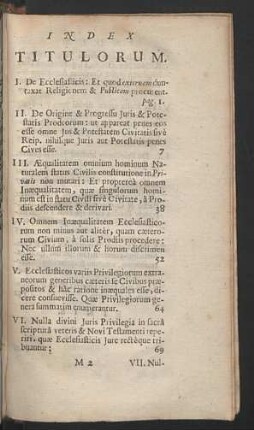 Index Titulorum.