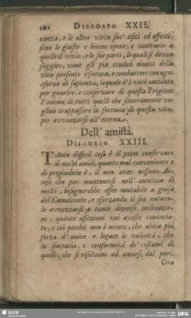 Dell´ amistà. Discorso XXIII.
