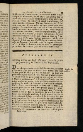33-49, Chapitre IV