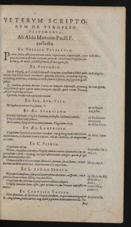 Veterum Scriptorum De Virgilio Testimonia