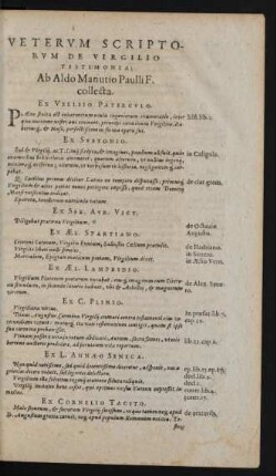 Veterum Scriptorum De Virgilio Testimonia