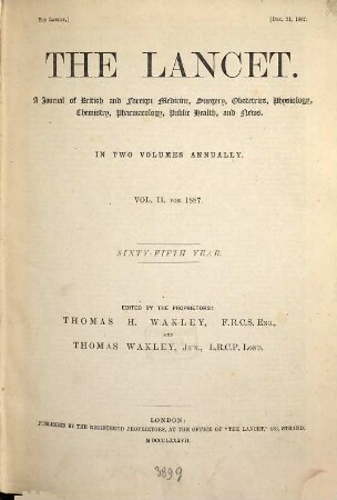 The lancet. 1887, Vol. 2