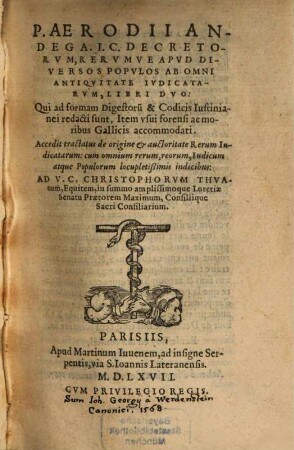 Res apud diversos populos ab omni antiquitate judicatarum : libri duo