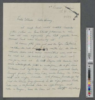 Brief an Hans Henny Jahnn und Ellinor Jahnn