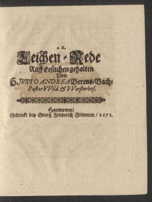 Leichen-Rede