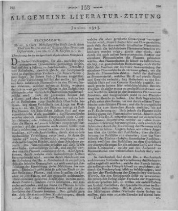 Karsten, K. J. B.: Metallurgische Reise durch einen Theil von Baiern und durch die süddeutschen Provinzen Oesterreichs. Halle: Curt 1821 (Fortsetzung des im vorigen Stück abgebrochenen Rezension)