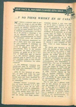 ¿Que hace el porteño cuando esta solo ... y no tiene whisky en su casa?
