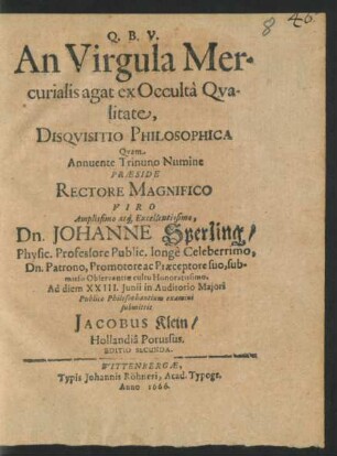 An Virgula Mercurialis agat ex Occulta Qualitate